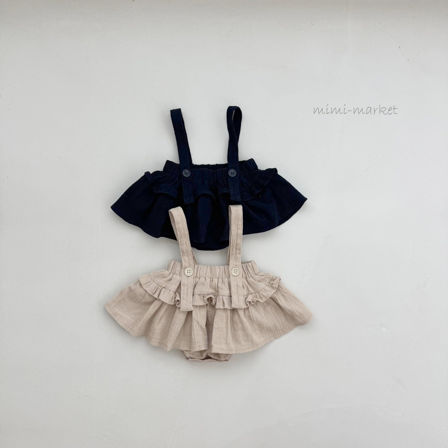 ［mimi market］Elly frill suspender skirt