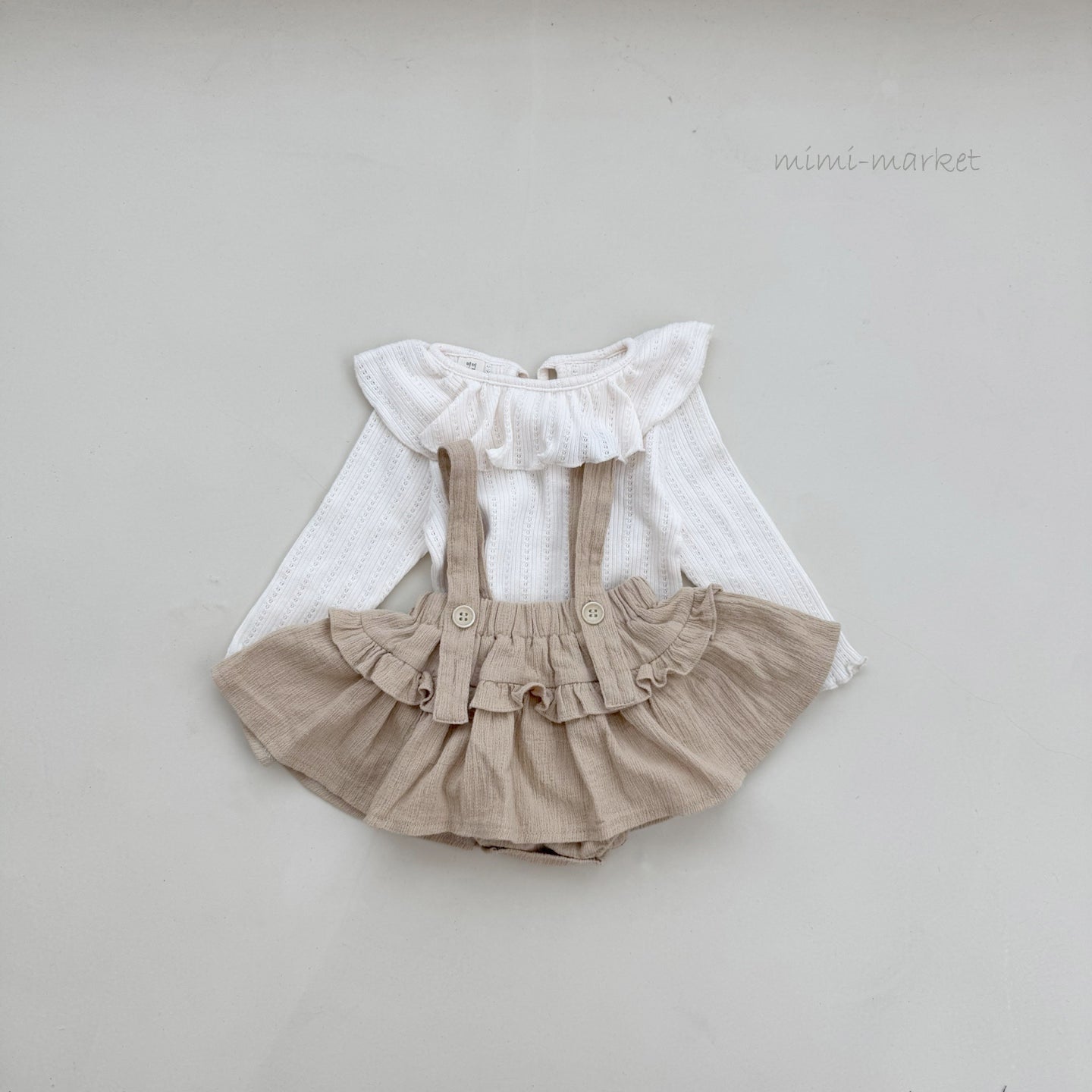 ［mimi market］Elly frill suspender skirt
