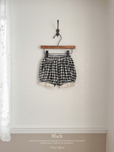 Check lace balloon pants