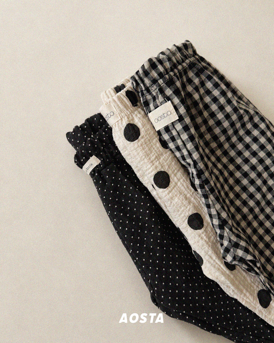 ［Aosta］Caramel Check Pants
