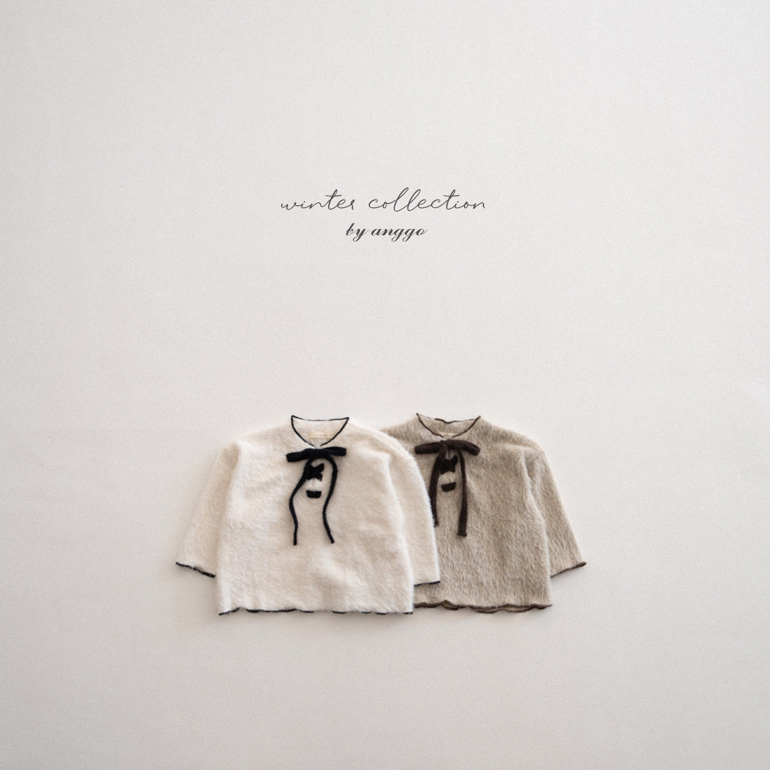 ［anggo］Latte ribbon tops