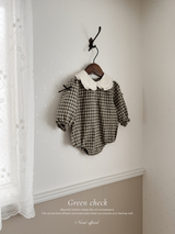 Frill check collar rompers (baby)