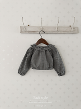 Bell check blouse