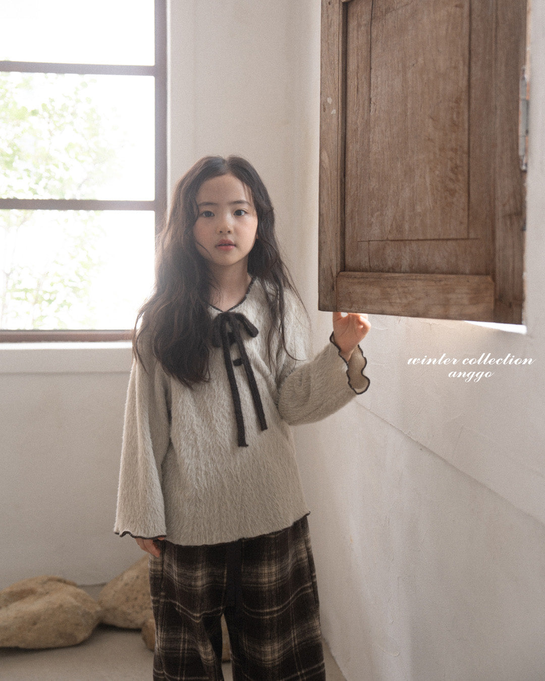 ［anggo］Latte ribbon tops