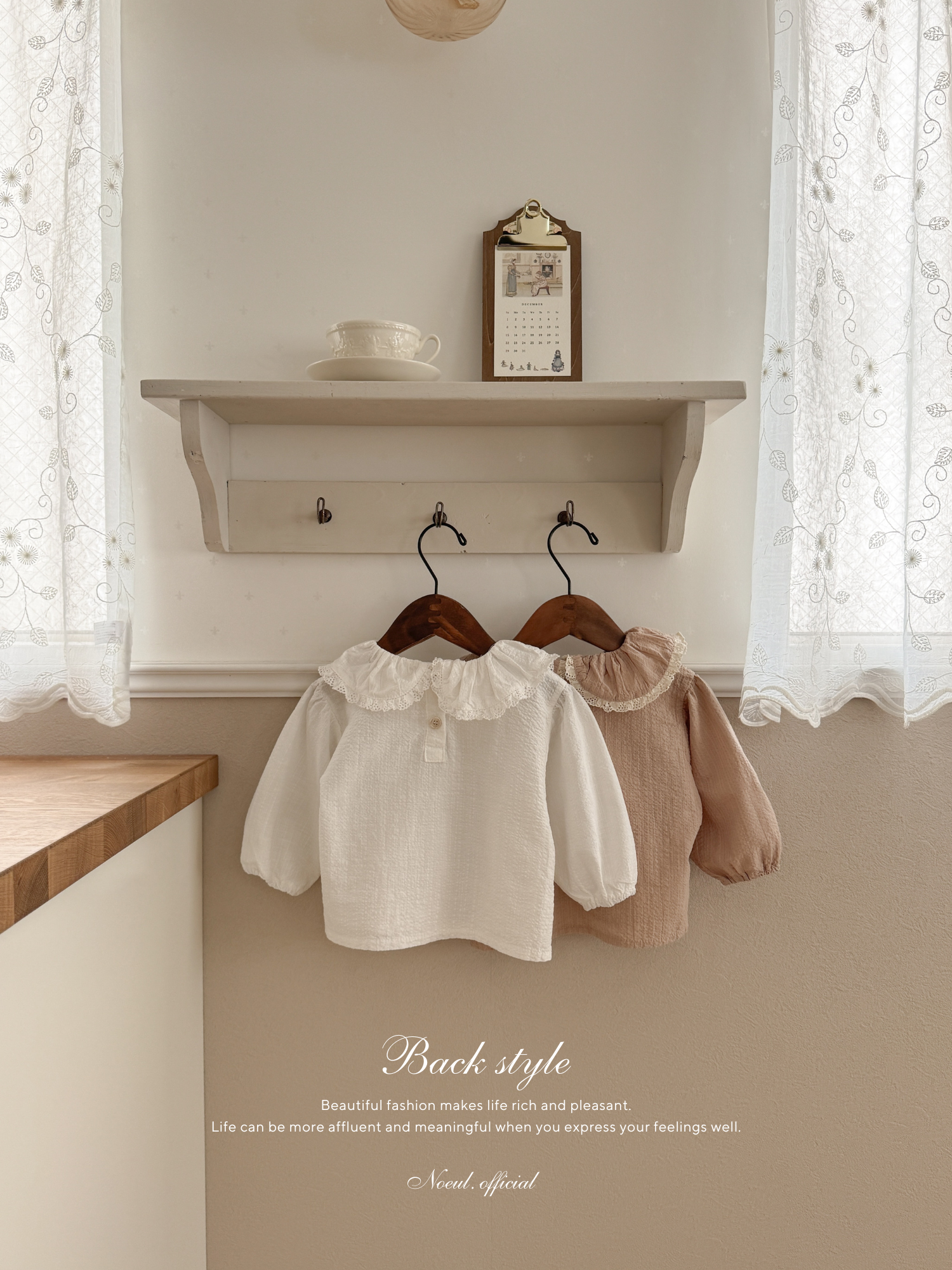 Ray lace collar blouse