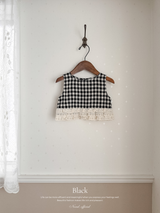 Check lace blouse