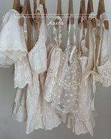 ［Aosta］Lace Ribbon Open Dress