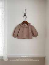 Susu lace check blouse