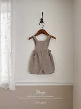 Mini check suspender pants