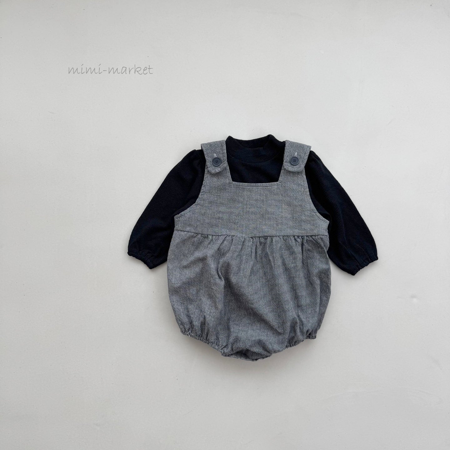 ［mimi market］Mini check rompers