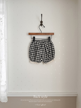 Check lace balloon pants