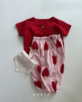 ［Aosta］Heart button tee