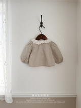 Susu lace check blouse