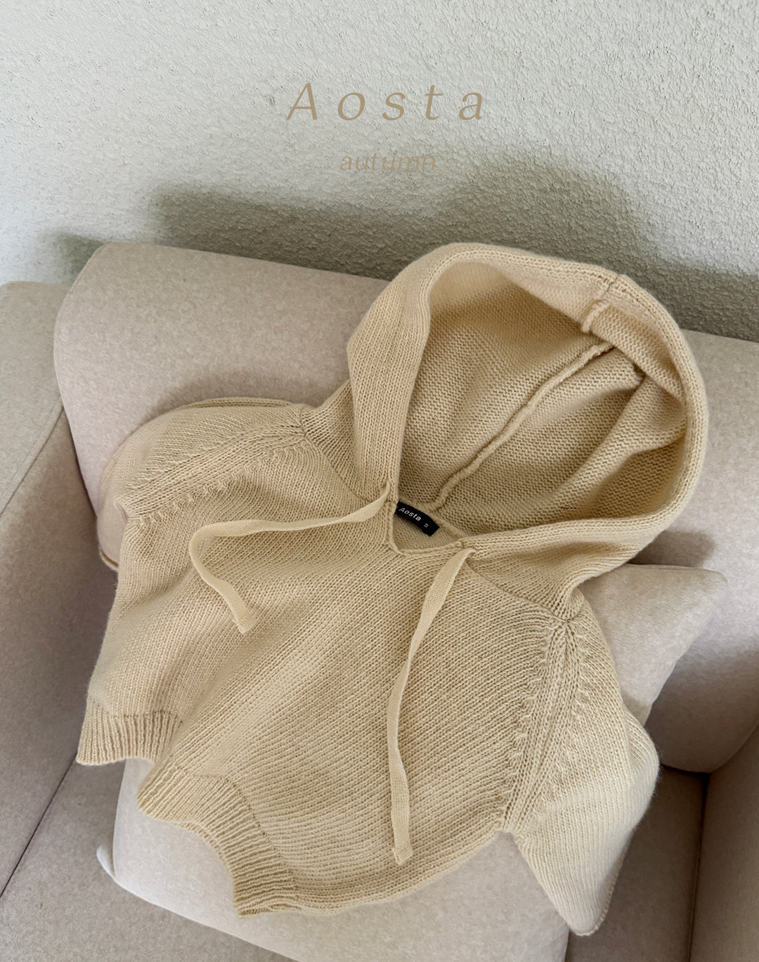 ［Aosta］Knit Cookie Hoodie