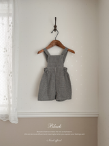 Mini check suspender pants