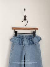 Frill denim pants