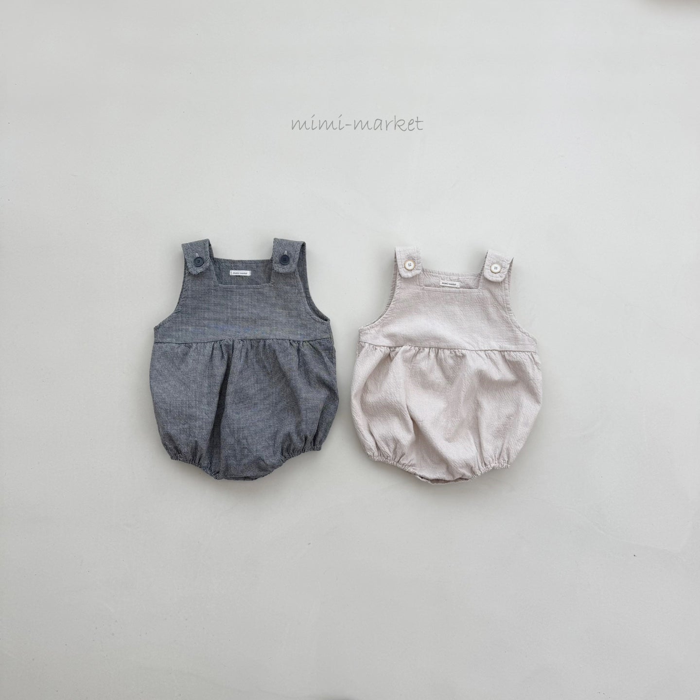 ［mimi market］Mini check rompers