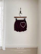 Heart corduroy frill bloomer