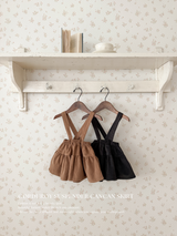 Corduroy suspender cancan skirt