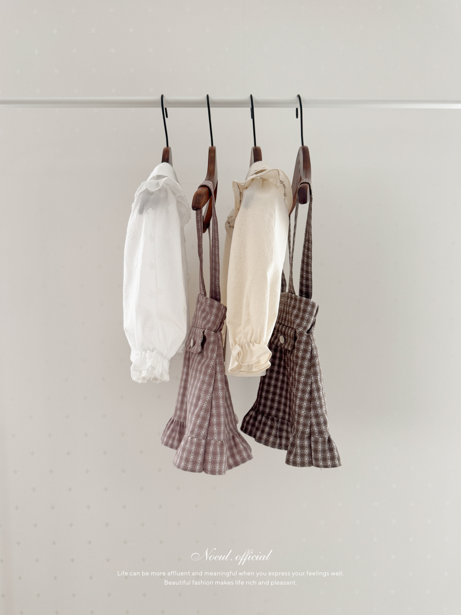 Daisy check suspender skirt