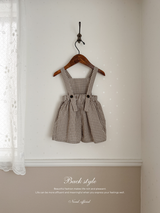 Mini check suspender pants