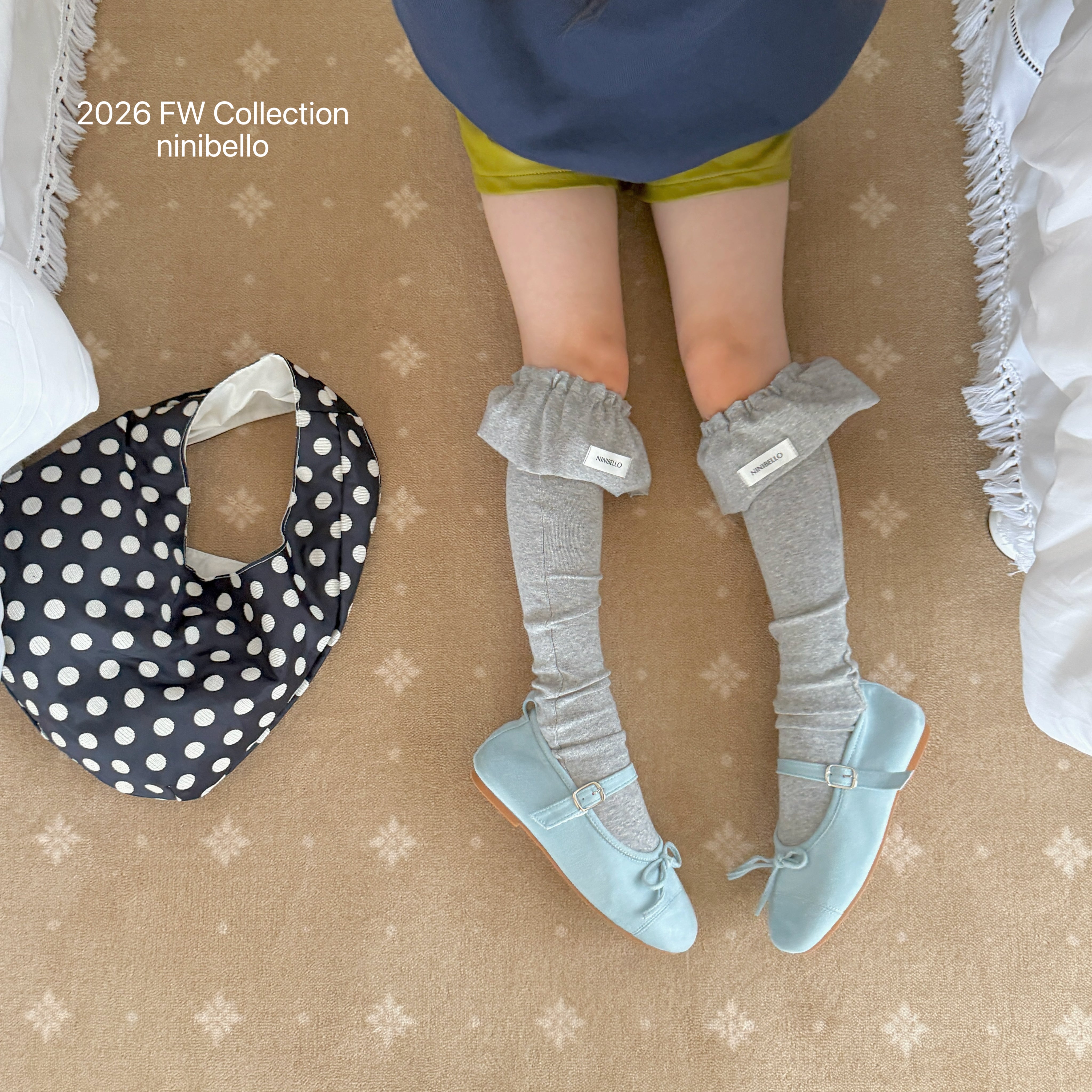 ［ninibello］Frill knee socks