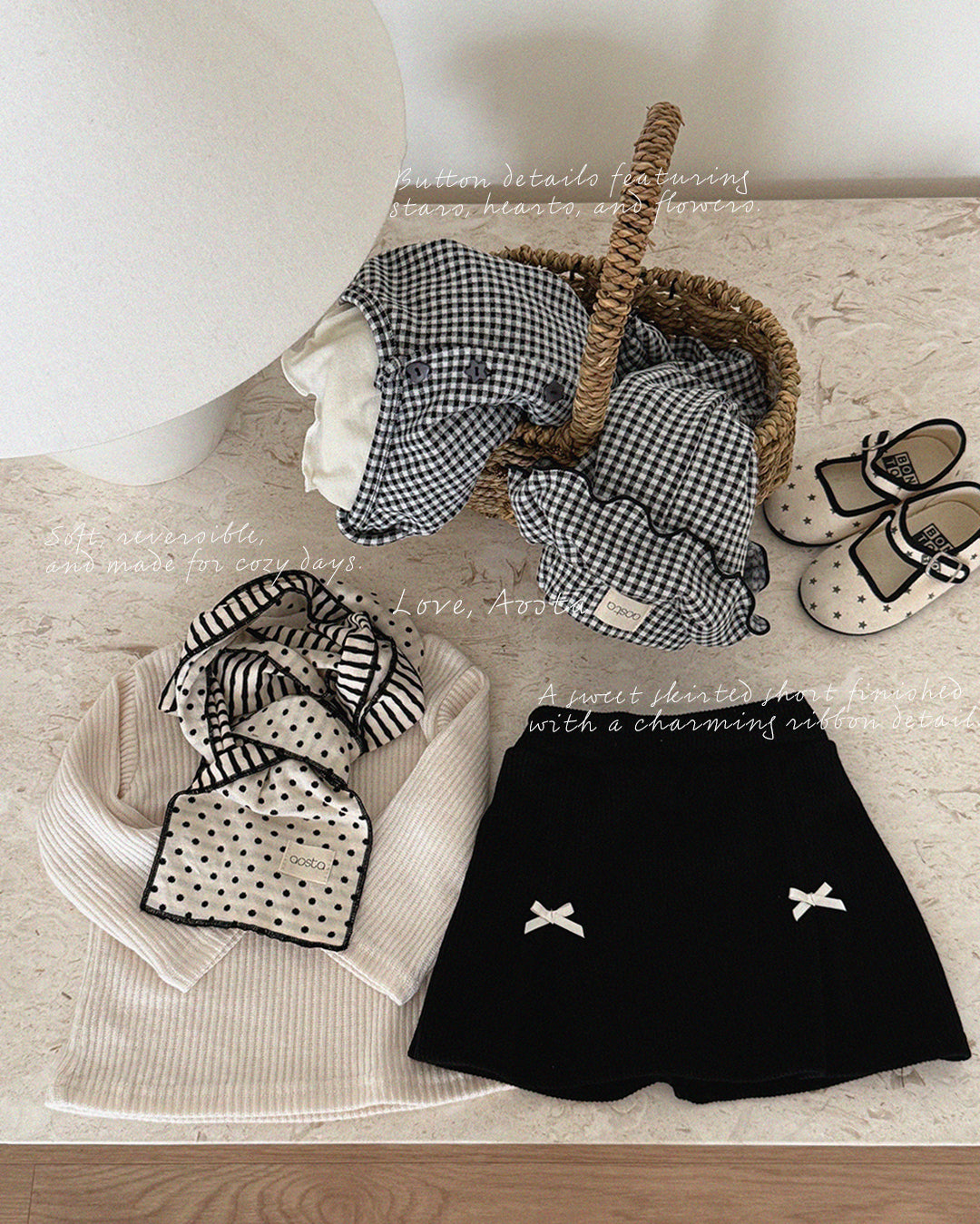 ［Aosta］Kiki Frill Check Pants