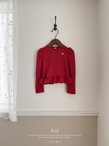Puff frill cardigan