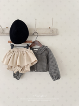 Bell check blouse