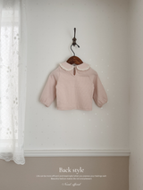 Stripe lace collar tops