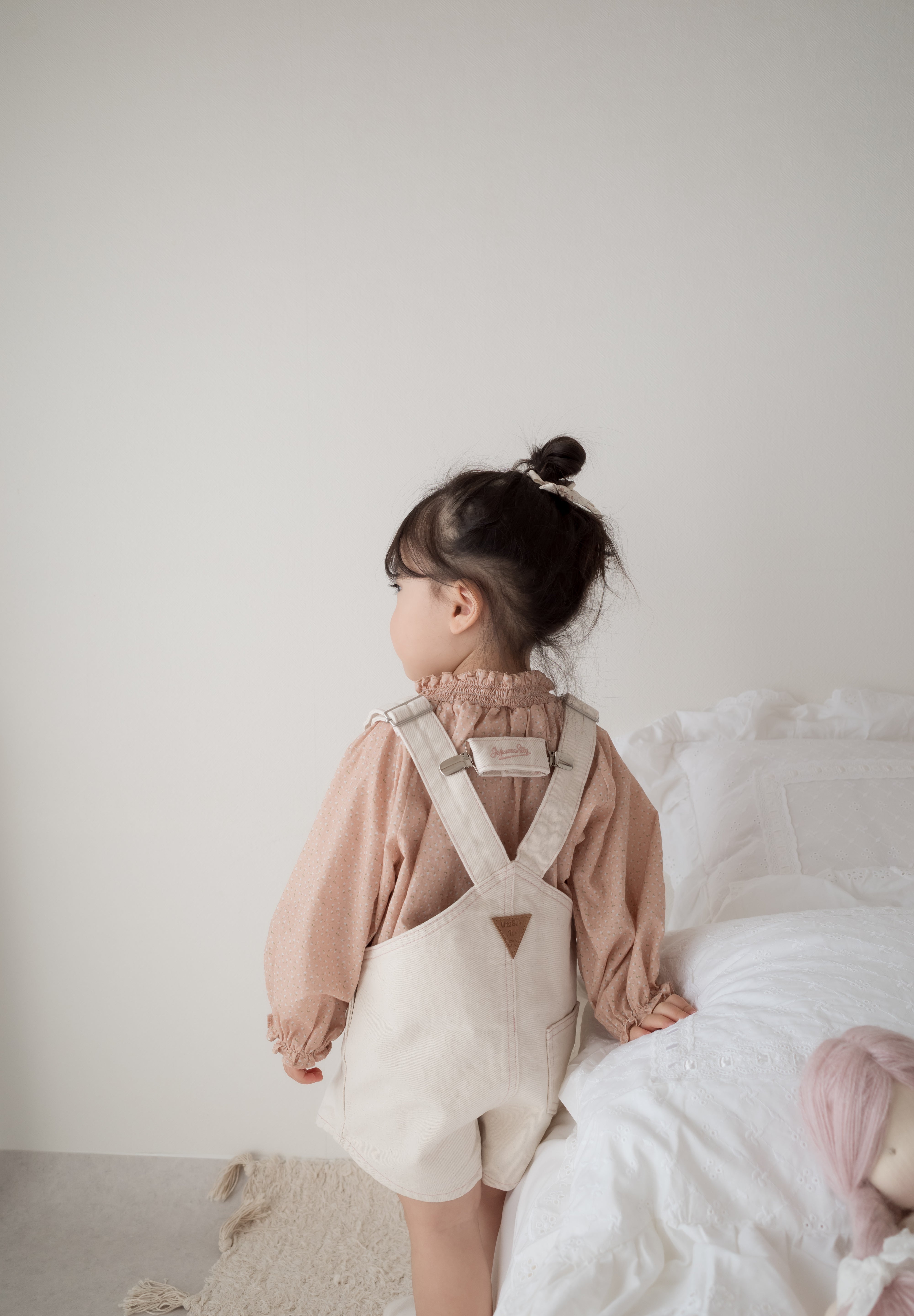 Cotton berry short overalls