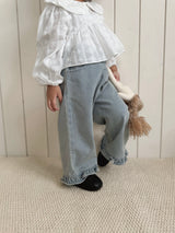 Straight frill pants