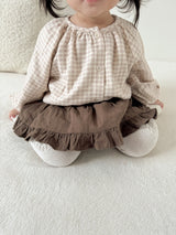 Peach check smock blouse (baby & kids)