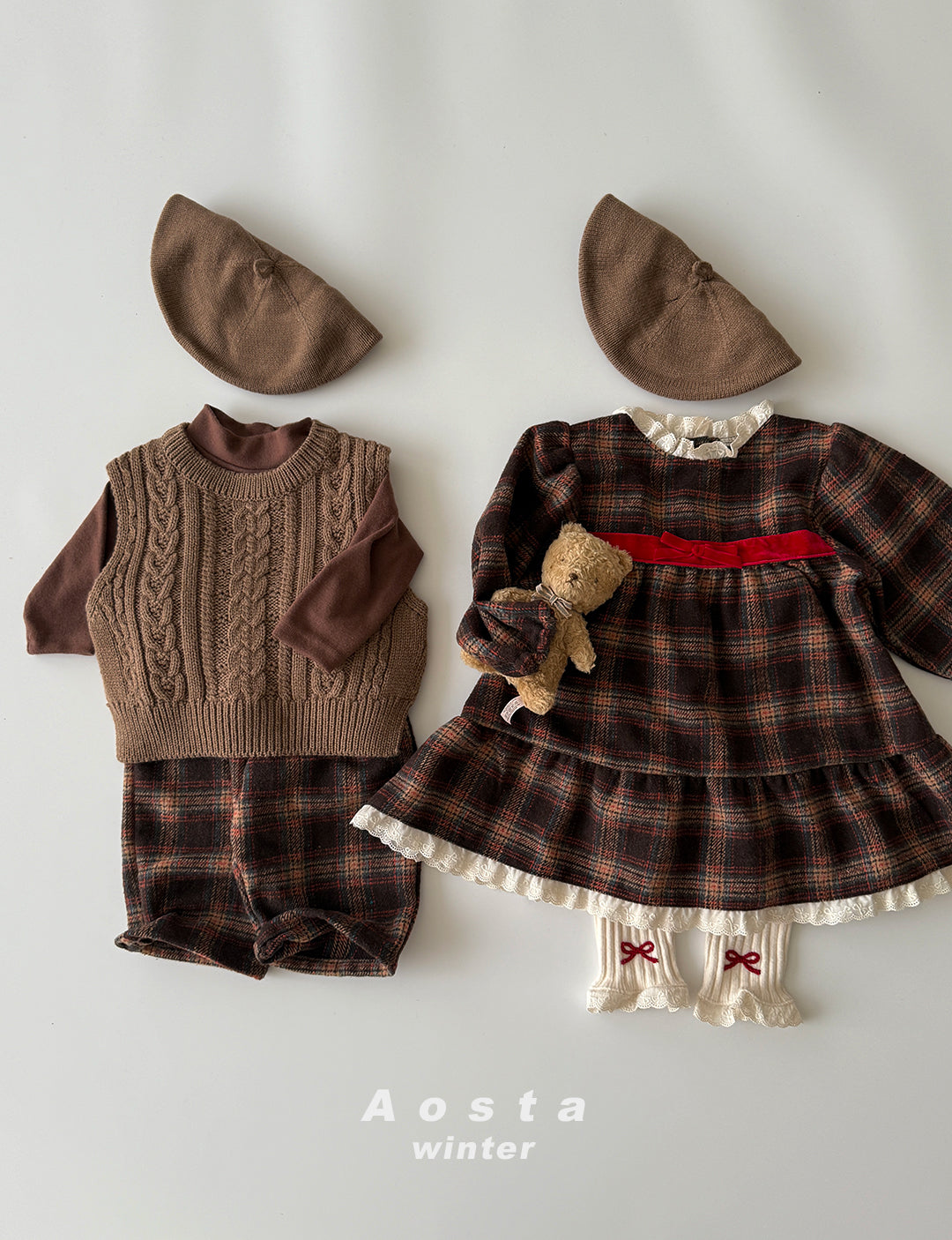 ［Aosta］Check one-piece