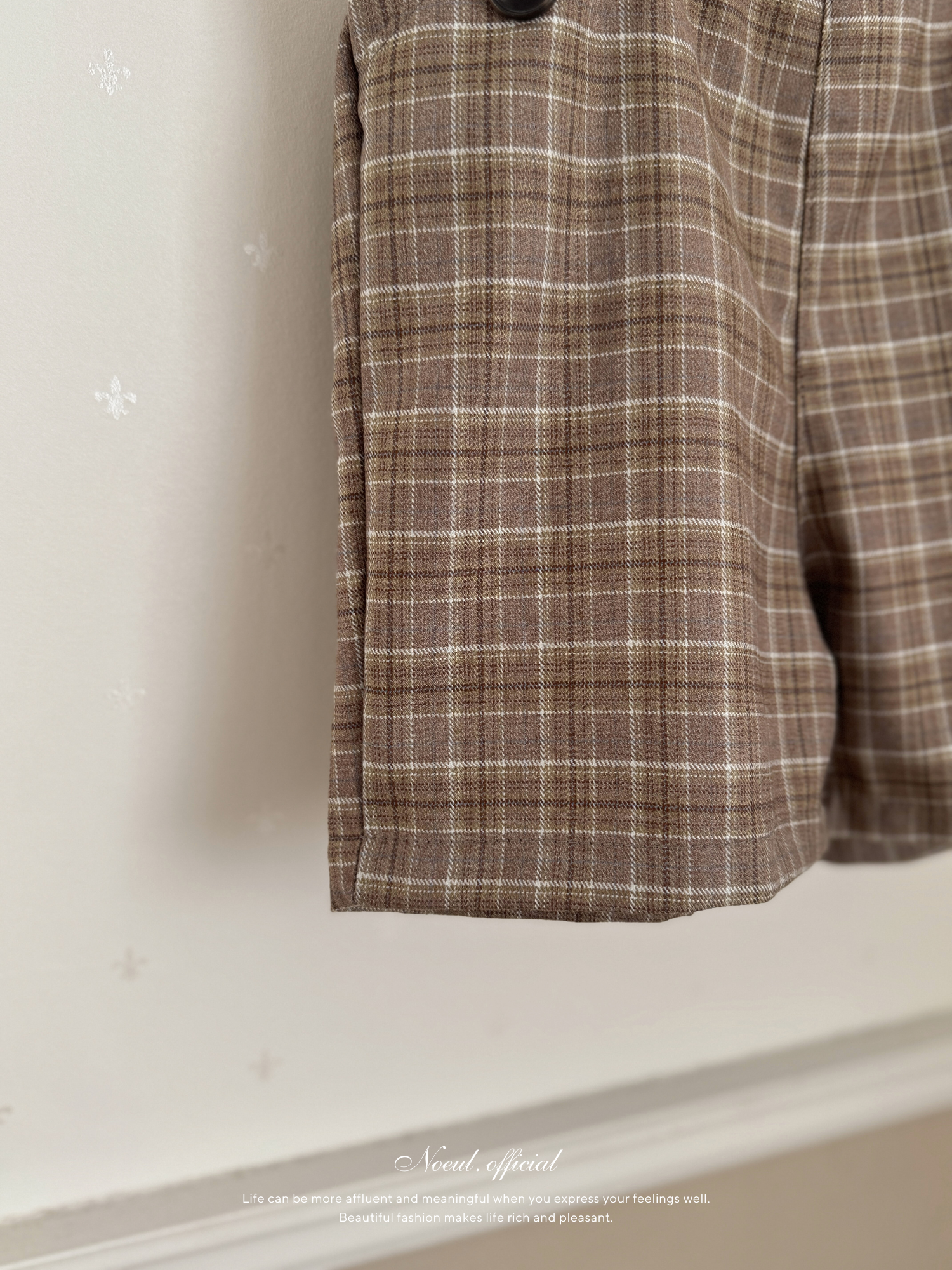 Rommy check suspender pants