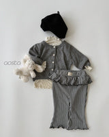 ［Aosta］Kiki Frill Check Pants