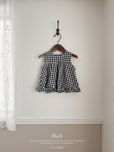 Check frill blouse