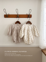 Flower shirring rompers