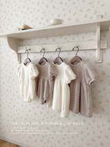 Soft puff knit rompers