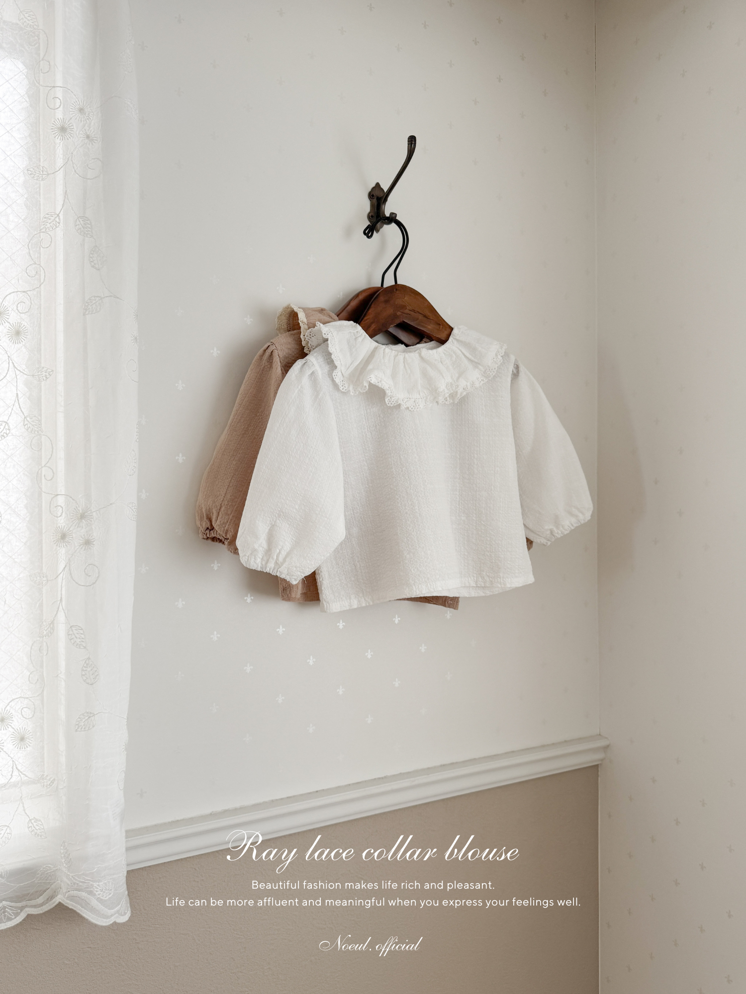 Ray lace collar blouse