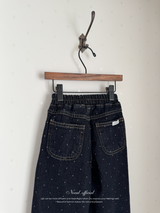Dot denim pants