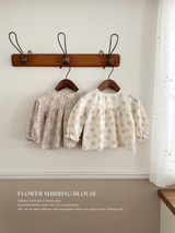 Flower shirring blouse