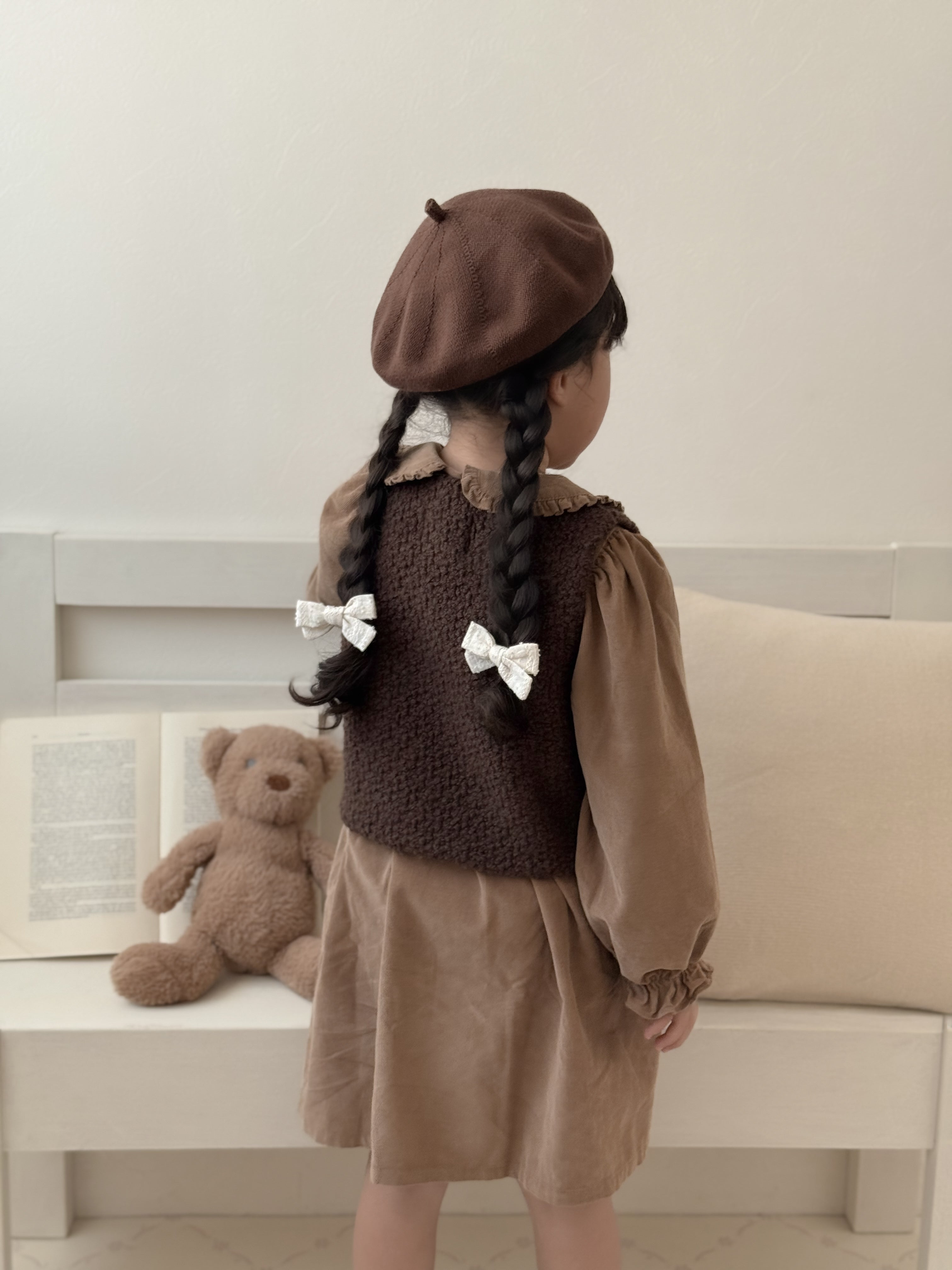 Latte corduroy one-piece