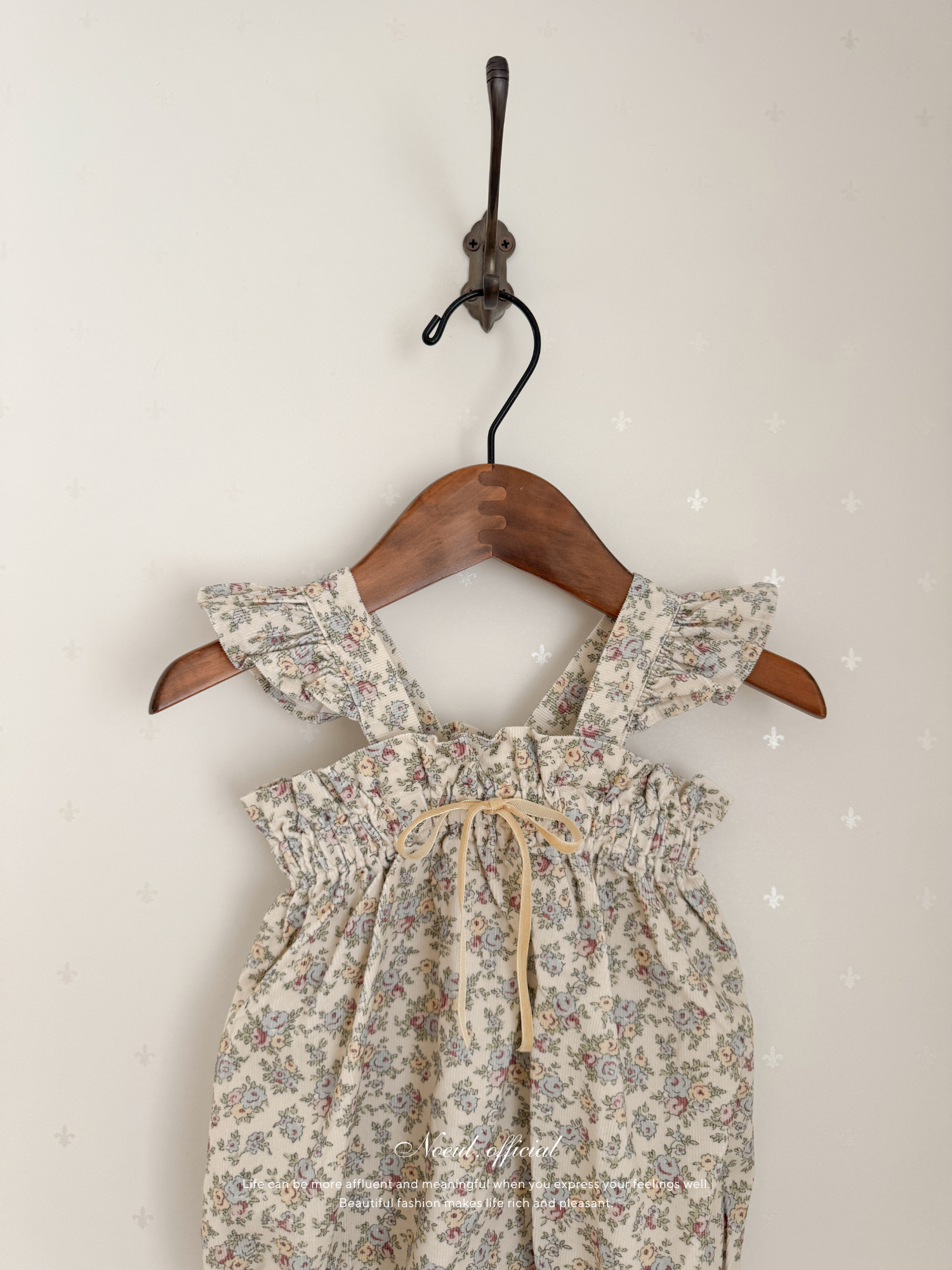 Garden frill ribbon rompers