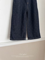 Dot denim pants