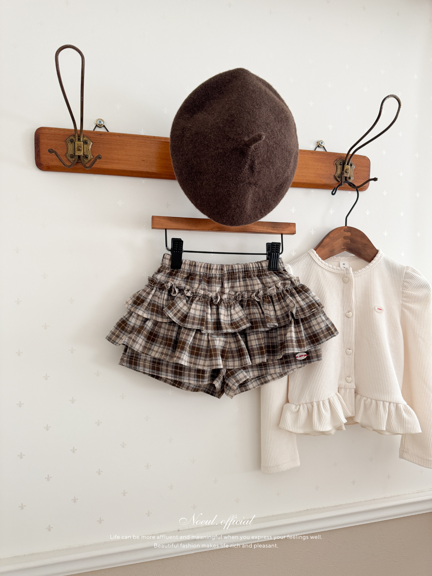 Roman check cancan pants
