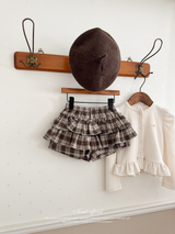 Roman check cancan pants