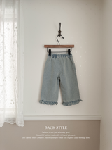 Straight frill pants