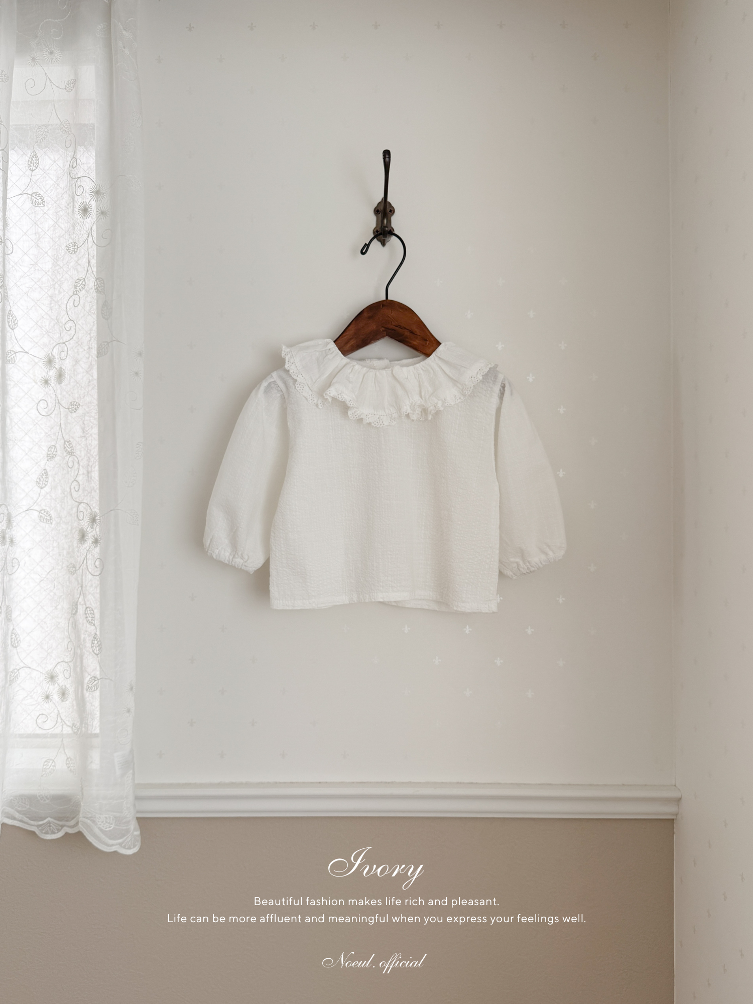 Ray lace collar blouse