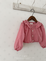 Bell check blouse